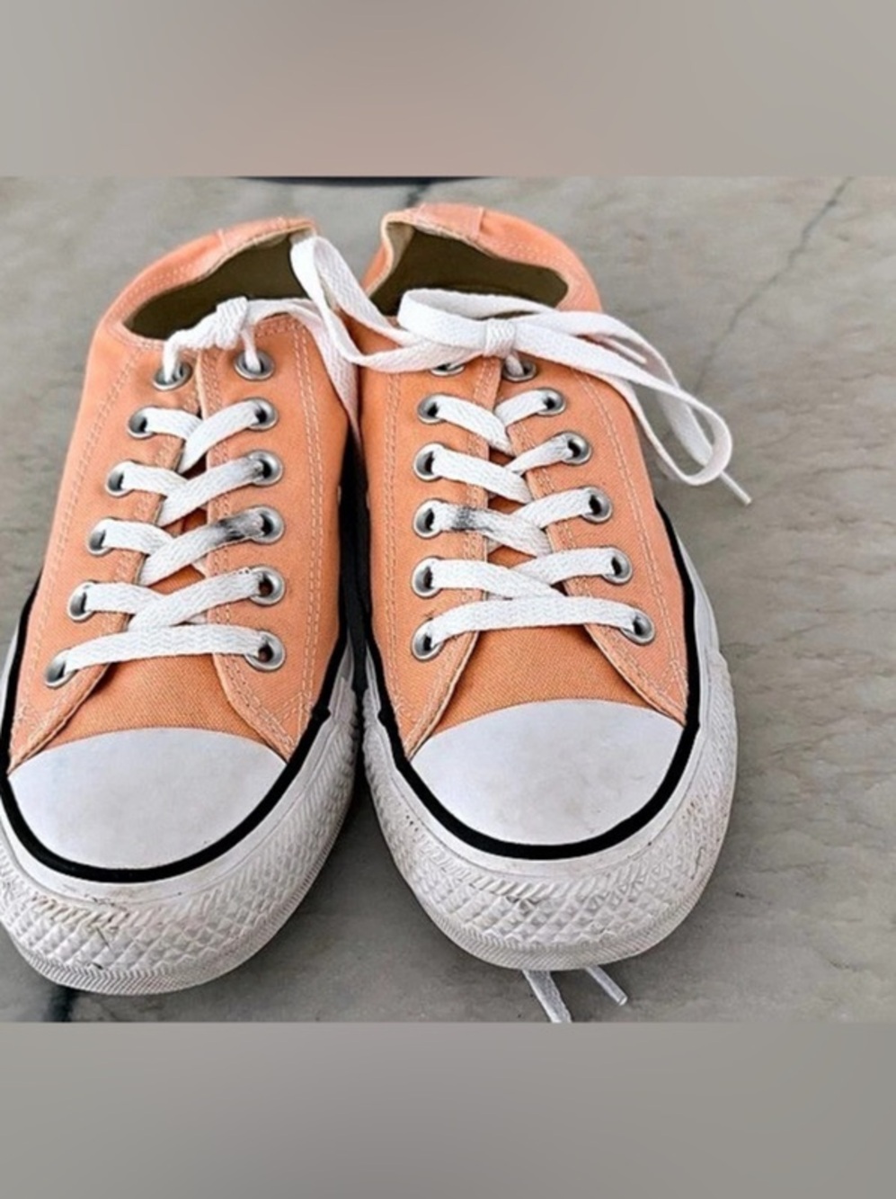 Converse Chuck Taylor al star orange & white sneakers.